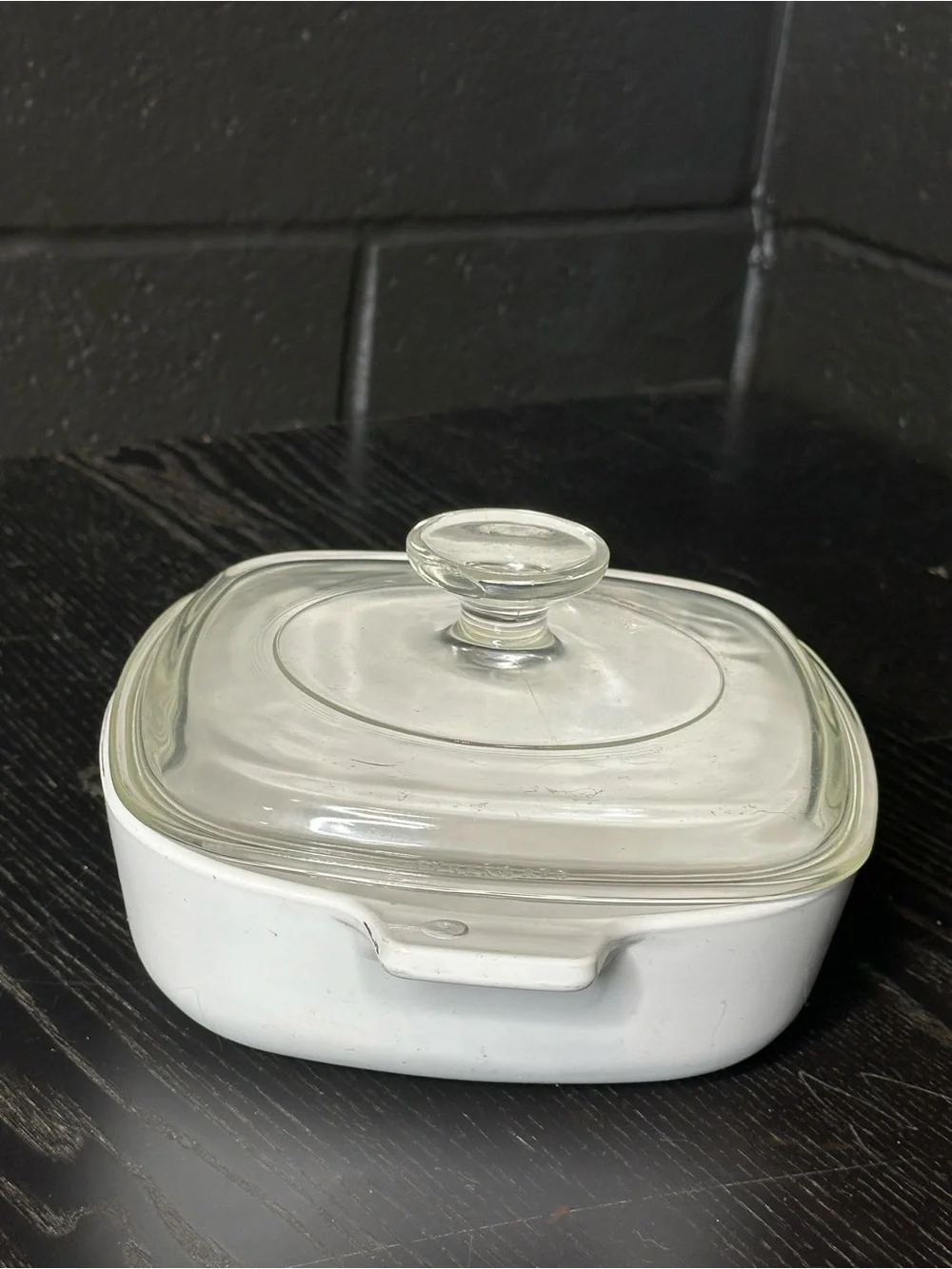 Corningware White Covered Casserole with Blue Logo and Floral Mark - Picture 5 of 12